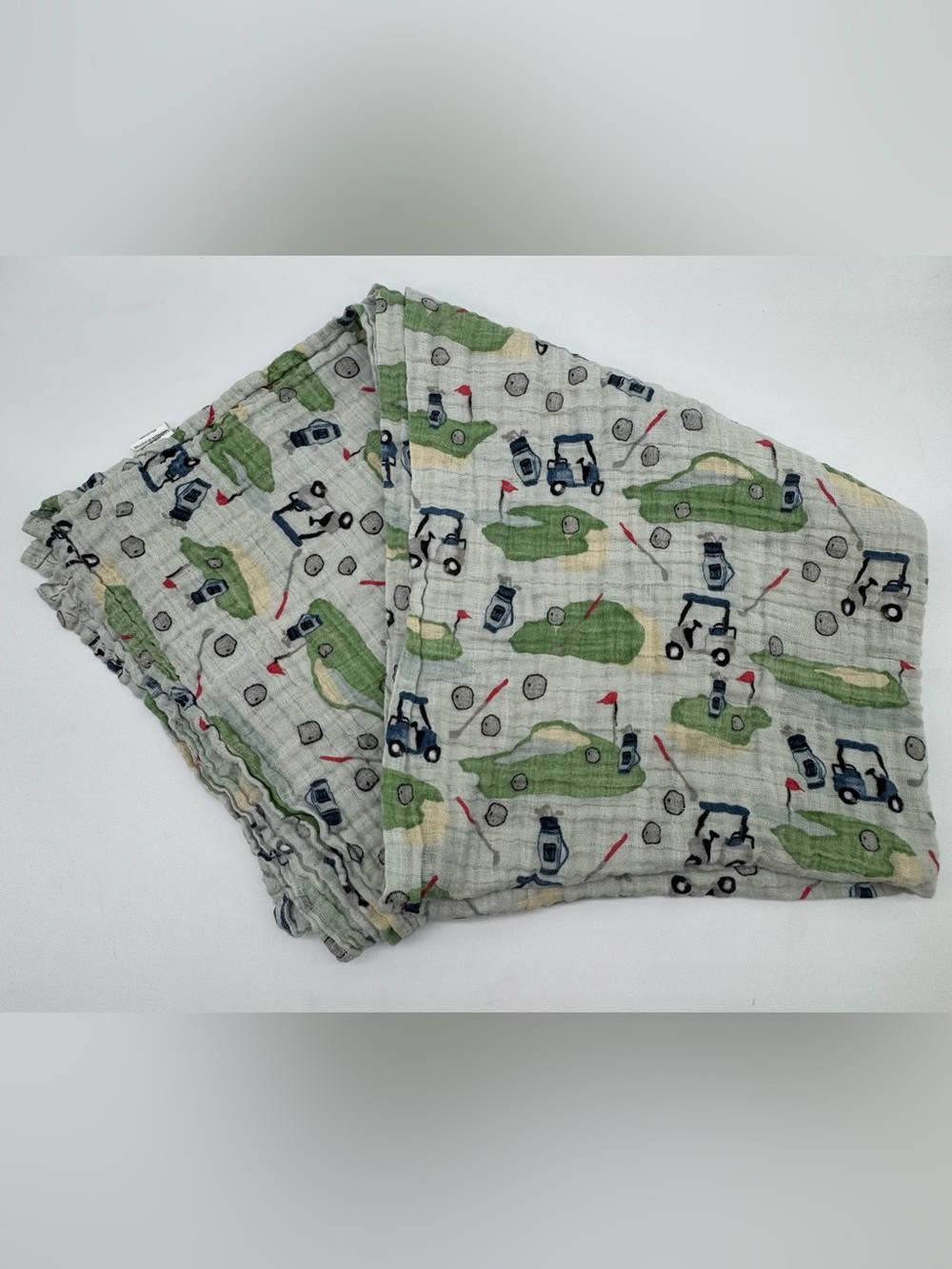 Mud Pie Muslin Swaddle Blanket in Golf Print